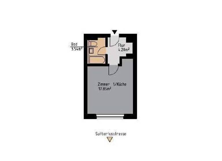 Studio zur Miete 549 € 1 Zimmer 26,8 m² frei ab sofort Suitbertusstr. 20 Bilk Düsseldorf 40223