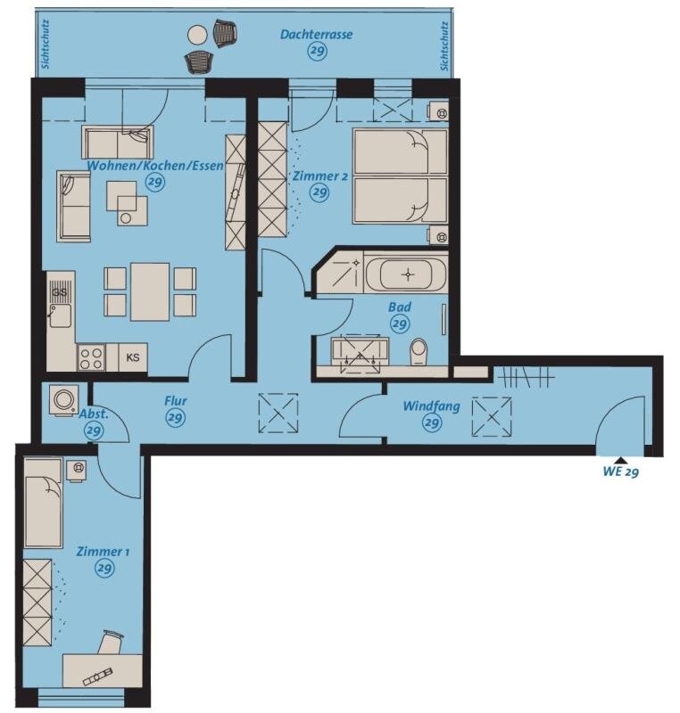 Wohnung zur Miete 1.298 € 3 Zimmer 81,4 m²<br/>Wohnfläche 5.<br/>Geschoss 01.04.2025<br/>Verfügbarkeit Kantstraße 37a-c Südvorstadt Leipzig 04275