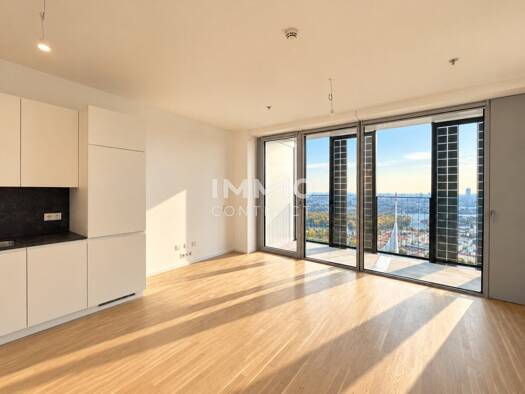 Wohnung zur Miete - Erstbezug 1.062 € 1 Zimmer 34,2 m² 48. Geschoss frei ab 01.11.2026 Wien 1220