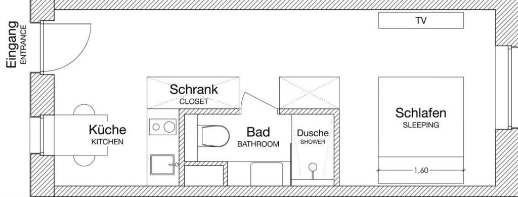 Wohnung zur Miete Wohnen auf Zeit 1.460 € 1 Zimmer 32 m²<br/>Wohnfläche ab sofort<br/>Verfügbarkeit Clevischer Ring Mülheim Köln 51063