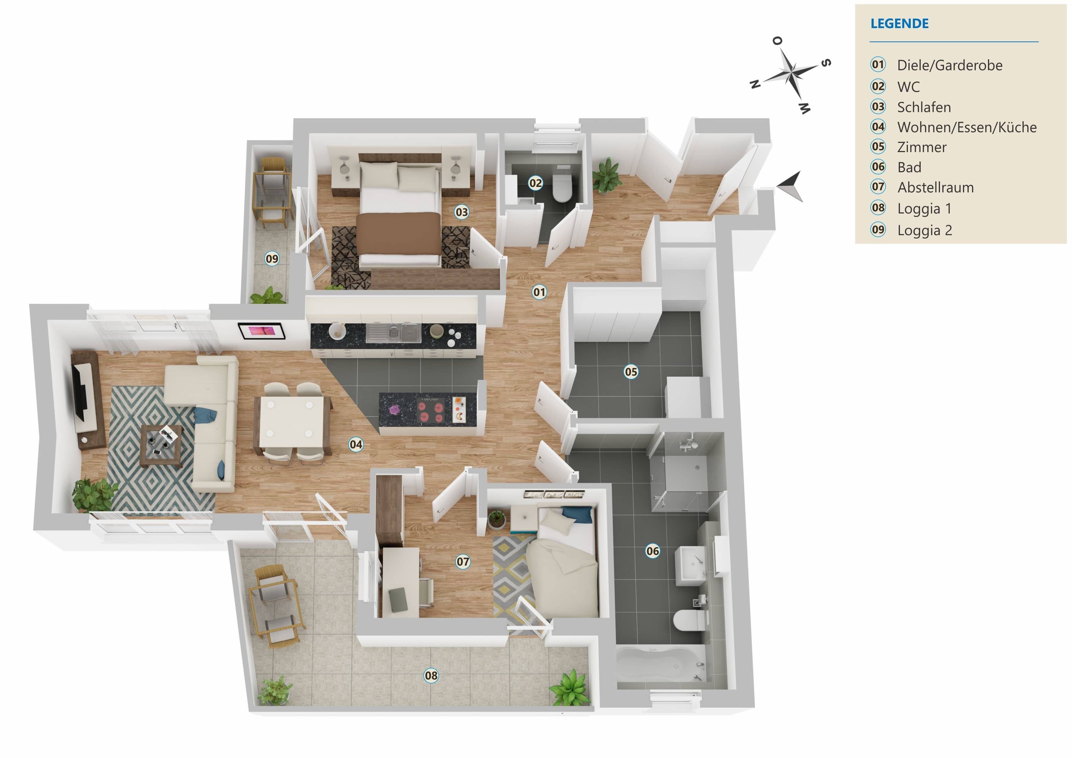 Wohnung zum Kauf provisionsfrei 413.000 € 3 Zimmer 110,9 m²<br/>Wohnfläche 2.<br/>Geschoss Leidersbach Leidersbach 63849