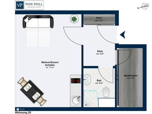 Wohnung zum Kauf 260.000 € 1 Zimmer 24,3 m² 3. Geschoss Schwabing-Freimann München 80802