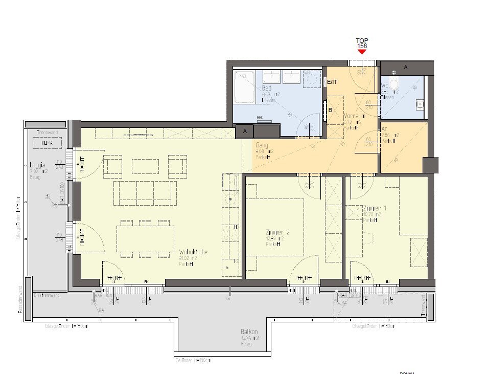 Wohnung zum Kauf 765.600 € 3 Zimmer 75,6 m²<br/>Wohnfläche 15.<br/>Geschoss Wien 1020