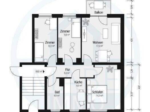Wohnung zur Miete 402 € 4 Zimmer 75 m² EG Hauptstr. 16a Stauchitz 01594
