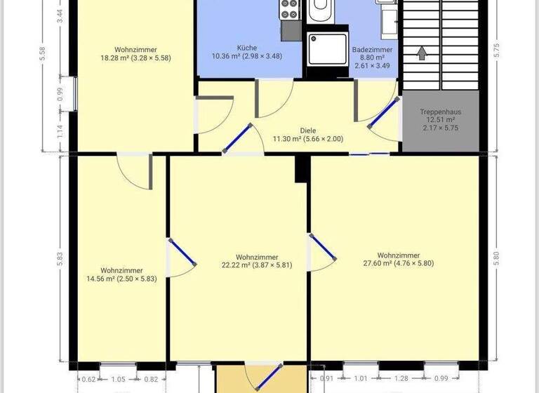 Wohnung zur Miete 840 € 4 Zimmer 120 m² 1. Geschoss frei ab sofort Erzstrasse 3 Clausthal-Zellerfeld Clausthal Zellerfeld 38678