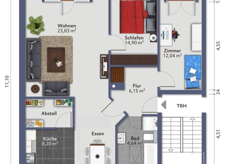 Wohnung zum Kauf 229.750 € 3 Zimmer 73 m² Fleischervorstadt Greifswald 17489