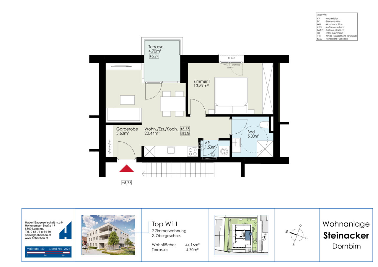 Wohnung zum Kauf 319.000 € 2 Zimmer 44,2 m²<br/>Wohnfläche 2.<br/>Geschoss 01.08.2026<br/>Verfügbarkeit Steinacker Dornbirn 6850