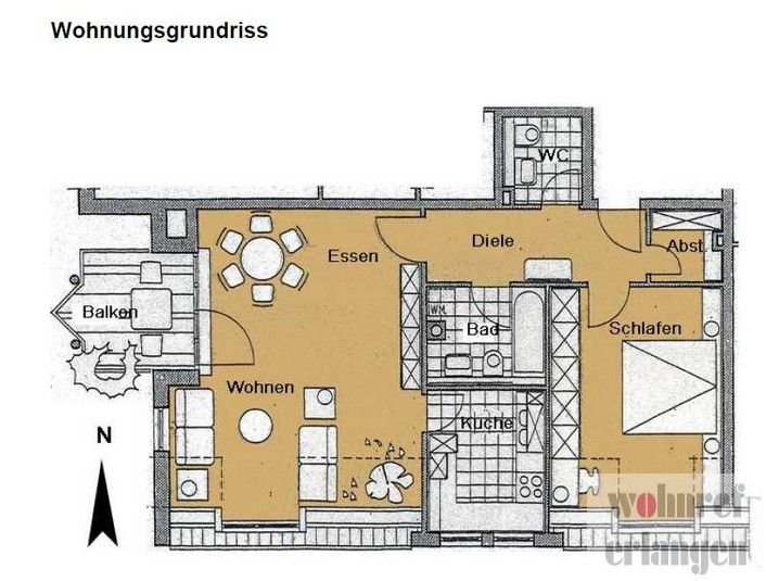 Wohnung zur Miete Wohnen auf Zeit 1.390 € 2 Zimmer 73 m²<br/>Wohnfläche 01.12.2024<br/>Verfügbarkeit Eltersdorf Erlangen 91058