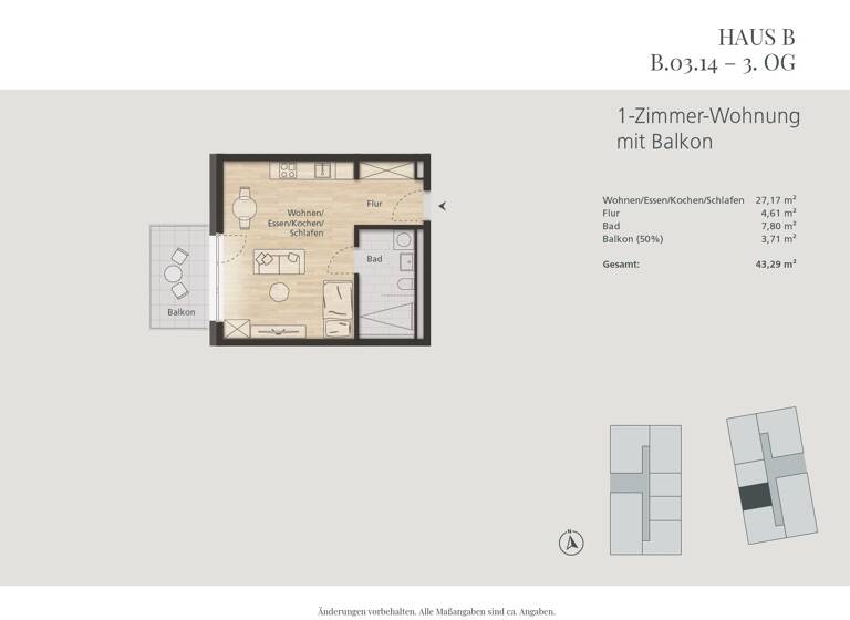 Wohnung zum Kauf 222.077 € 1 Zimmer 43 m²<br/>Wohnfläche 3.<br/>Geschoss Waldshut Waldshut 79761