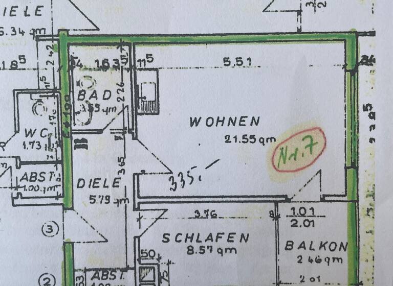 Studio zum Kauf 109.000 € 2 Zimmer 42,5 m²<br/>Wohnfläche 1.<br/>Geschoss Kranbergstraße 4 Donnerschwee Oldenburg 26123