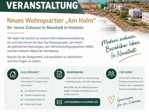 Wohnung zur Miete - Erstbezug 6,65 € 2 Zimmer Neustadt Neustadt in Holstein 23730