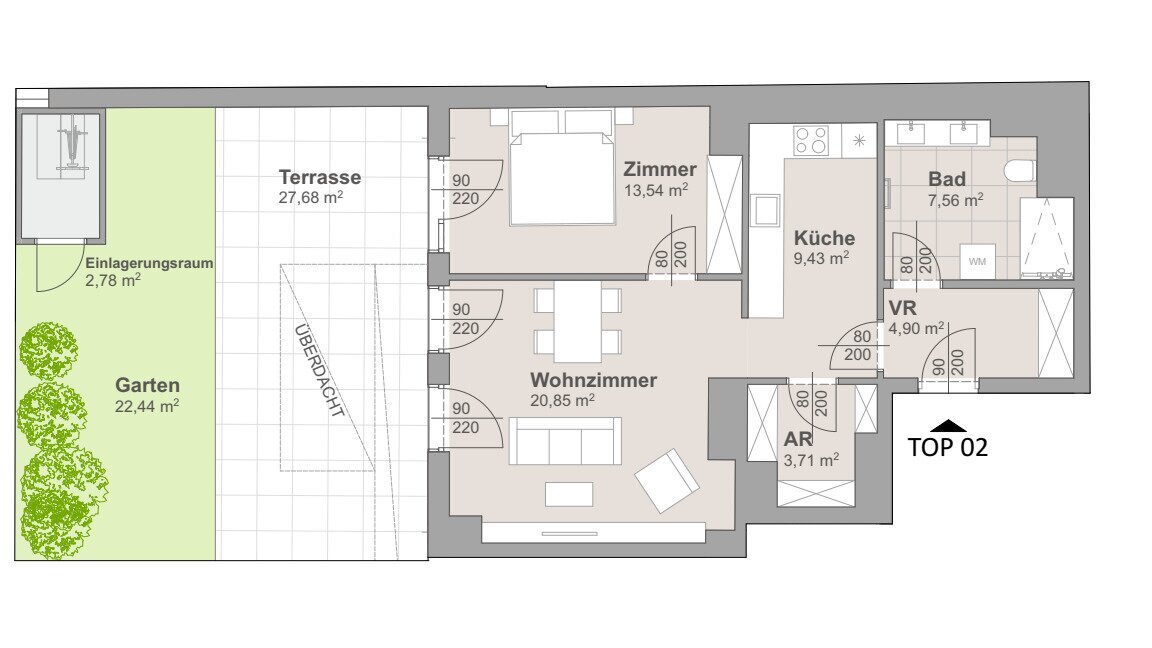 Wohnung zum Kauf 425.920 € 2 Zimmer 60 m²<br/>Wohnfläche EG<br/>Geschoss Wien 1140