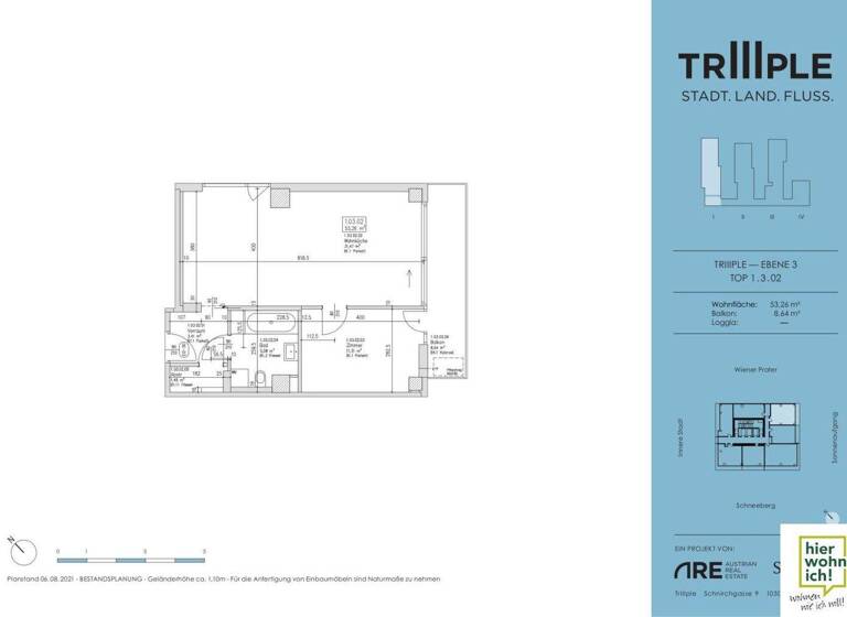 Studio zur Miete 1.364 € 2 Zimmer 53,3 m² 3. Geschoss frei ab 01.04.2026 Schnirchgasse 13 Wien 1030