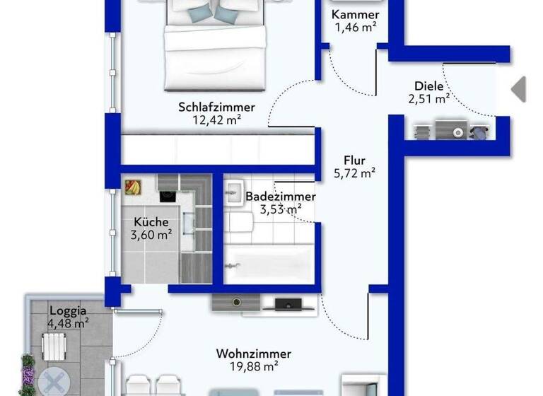 Wohnung zum Kauf 350.000 € 2 Zimmer 51 m² frei ab sofort Moosach München 80992