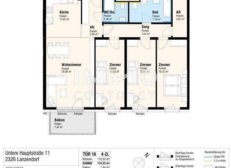 Wohnung zum Kauf - Erstbezug provisionsfrei 500.000 € 4 Zimmer 115,5 m² Lanzendorf 2326