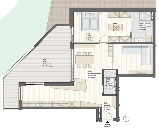 Terrassenwohnung zum Kauf 3 Zimmer 85,6 m²<br/>Wohnfläche EG<br/>Geschoss ab sofort<br/>Verfügbarkeit Hopfgarten im Brixental 6361