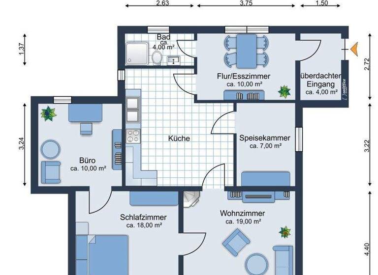 Doppelhaushälfte zum Kauf provisionsfrei 119.900 € 3 Zimmer 85 m² 1.245 m² Grundstück Elmenhorst 18510