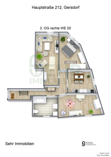 Wohnung zur Miete 427 € 3 Zimmer 77,7 m² 3. Geschoss Hauptstraße 212 Gersdorf 09355