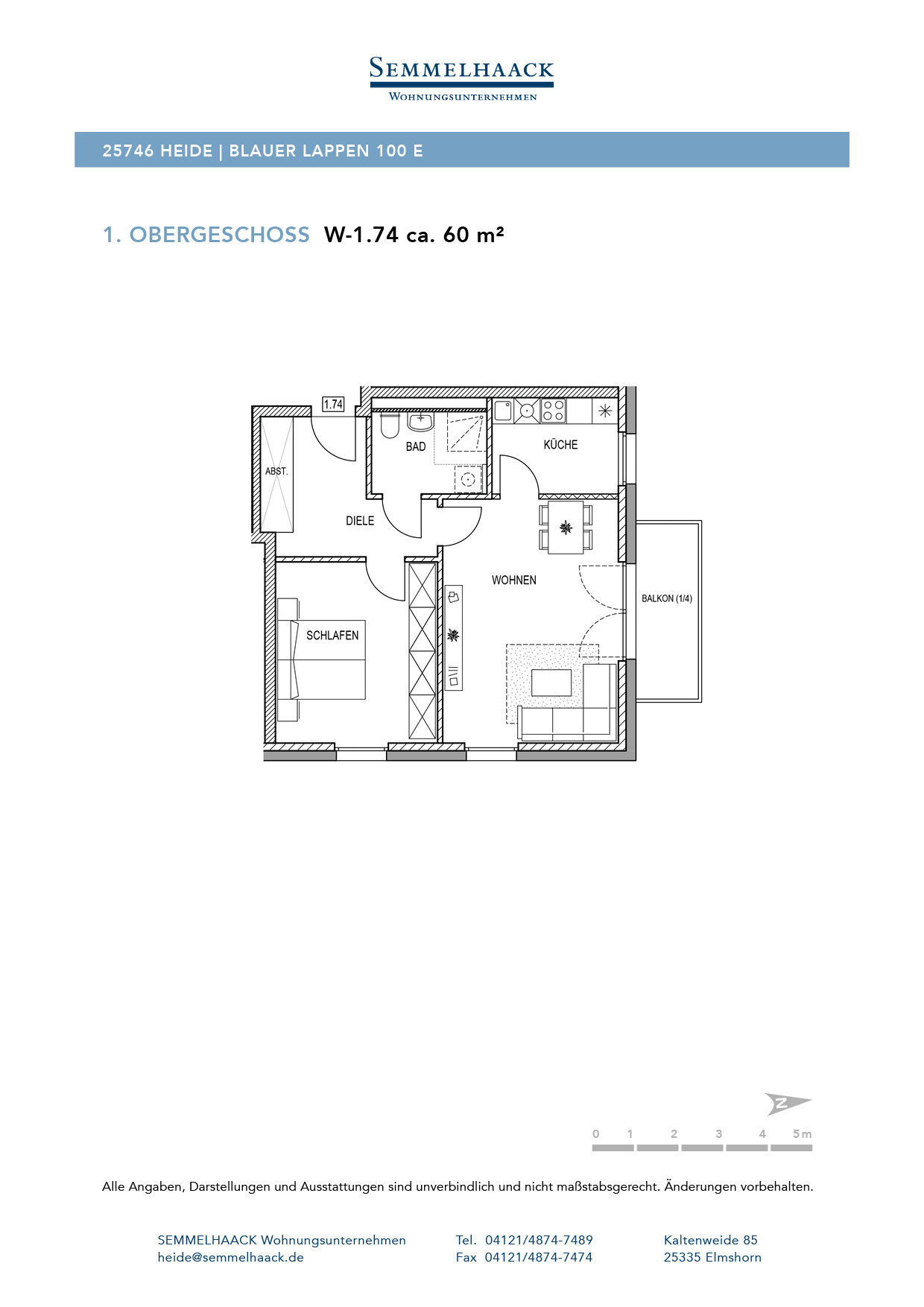 Studio zur Miete 635 € 2 Zimmer 60 m²<br/>Wohnfläche 1.<br/>Geschoss Blauer Lappen 100 e Heide 25746