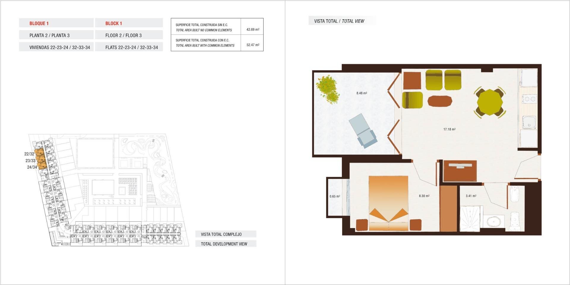 Studio zum Kauf provisionsfrei 87.900 € 2 Zimmer 42 m²<br/>Wohnfläche ARCHENA