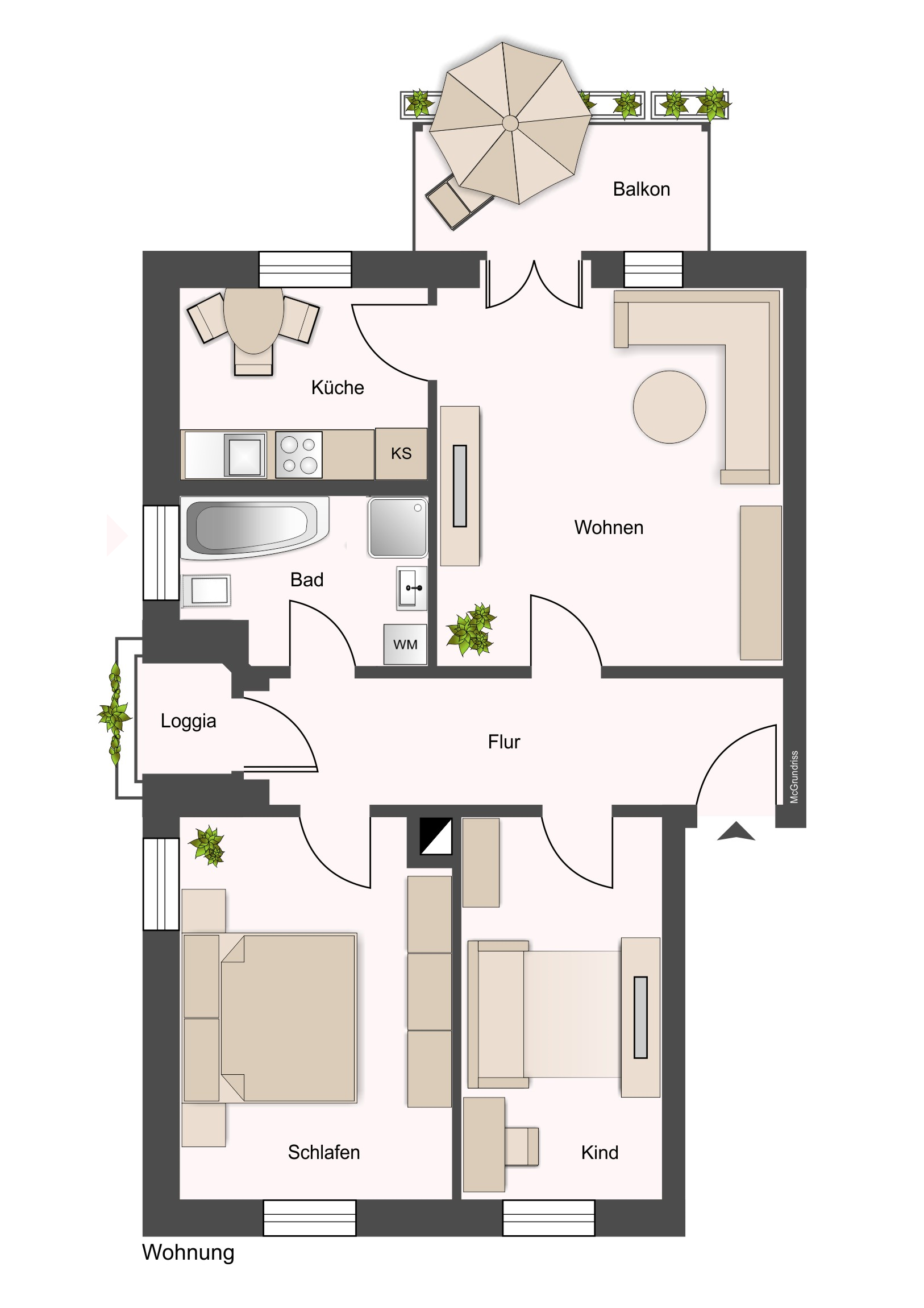 Wohnung zum Kauf 169.000 € 3 Zimmer 67,4 m²<br/>Wohnfläche 1.<br/>Geschoss Thekla Leipzig 04349