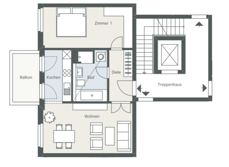 Wohnung zur Miete 1.055 € 2 Zimmer 58,6 m² 2. Geschoss frei ab sofort Stahnsdorfer Str. 95 Babelsberg Süd Potsdam 14482