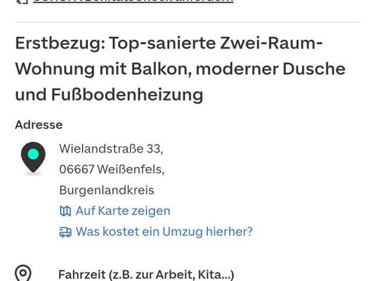 Wohnung zur Miete 408 € 1 Zimmer 51 m² Geschoss -1/4 frei ab 01.09.2026 Wielandstraße 33 Weißenfels Weißenfels 06667