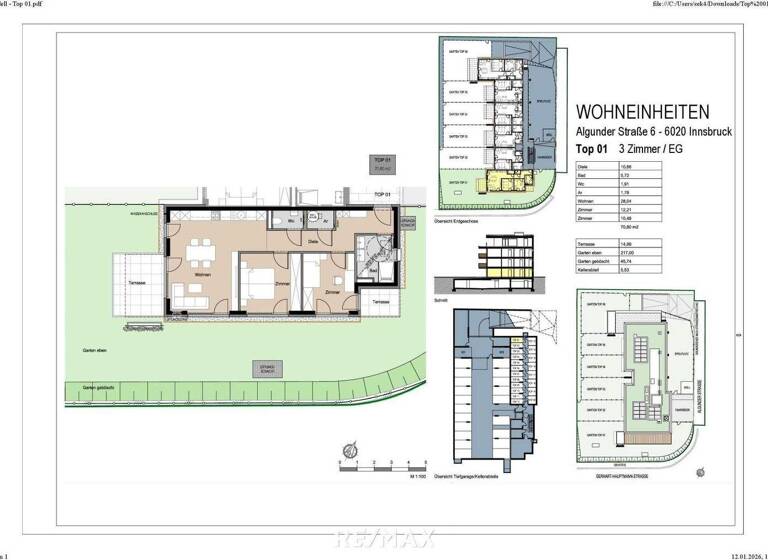 Wohnung zum Kauf - Erstbezug 693.300 € 3 Zimmer 70,8 m² EG Innsbruck 6020