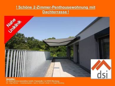 Penthouse zur Miete 761 € 2 Zimmer 48,6 m² 5. Geschoss frei ab sofort Am Schwarzenberg 13b Lindleinsmühle Würzburg 97078