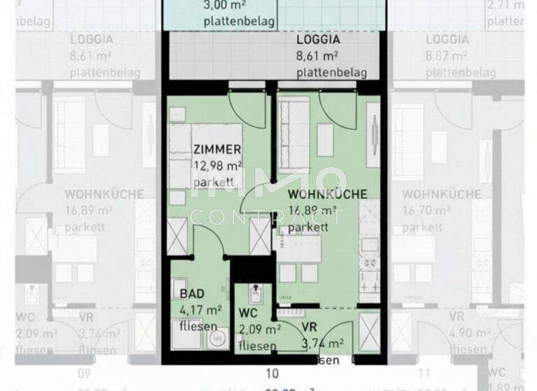 Wohnung zum Kauf - Erstbezug 239.500 € 2 Zimmer 39,9 m² EG Studenygasse 16 Wien 1110
