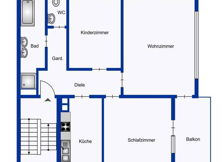 Wohnung zum Kauf provisionsfrei 325.000 € 3,5 Zimmer 90 m² 1. Geschoss Korb 71404