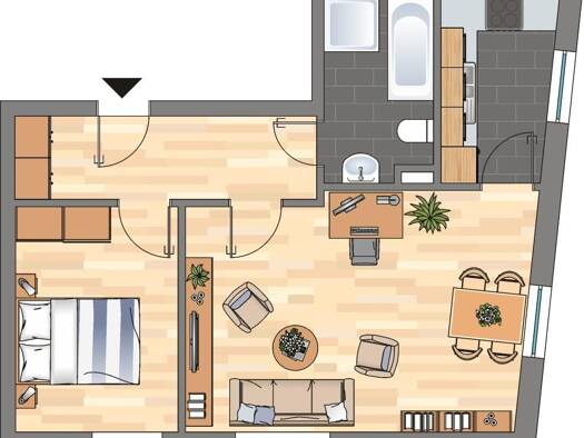 Wohnung zur Miete 437 € 2 Zimmer 47,7 m² 2. Geschoss Dorstfelder Hellweg 32 Dorstfeld Dortmund 44149