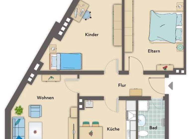 Wohnung zur Miete 580 € 3 Zimmer 82,8 m² 2. Geschoss frei ab sofort Fritz-Reuter-Straße 31 Lehe Bremerhaven 27568