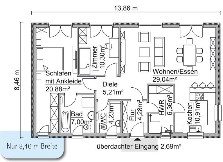 Bungalow zum Kauf 99.900 € 4 Zimmer 98 m² 925 m² Grundstück Großziethen Schönefeld 12529