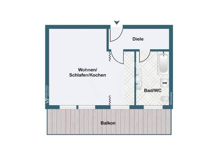 Studio zum Kauf 120.000 € 1 Zimmer 42,6 m² 1. Geschoss Metternich Koblenz 56072