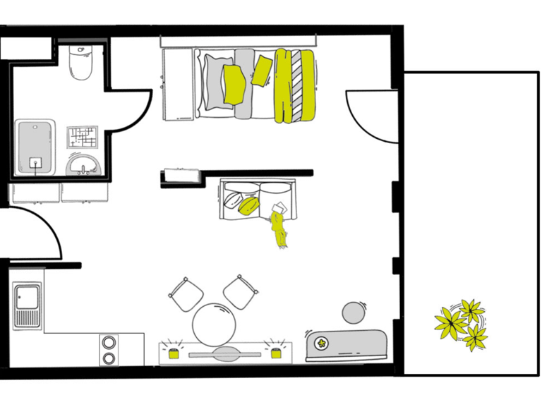 Wohnung zur Miete 812 € 1 Zimmer 36 m² Geschoss 2/7 frei ab 01.05.2026 Theodor-Heuss-Straße Ingolstadt 85055