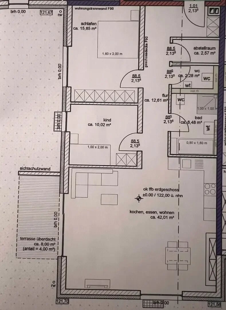 Wohnung zur Miete 700 € 3 Zimmer 99 m²<br/>Wohnfläche ab sofort<br/>Verfügbarkeit Falk Straße Unna - Mitte Unna 59423