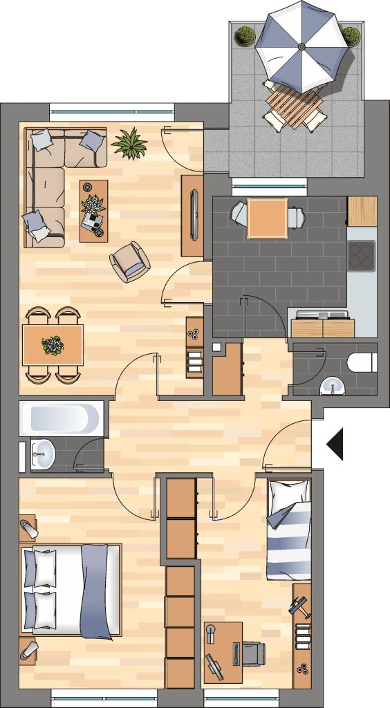 Wohnung zur Miete 451 € 3 Zimmer 64,6 m²<br/>Wohnfläche 2.<br/>Geschoss 10.01.2025<br/>Verfügbarkeit Zum Heidgarten 40 Vorsfelde Wolfsburg 38448