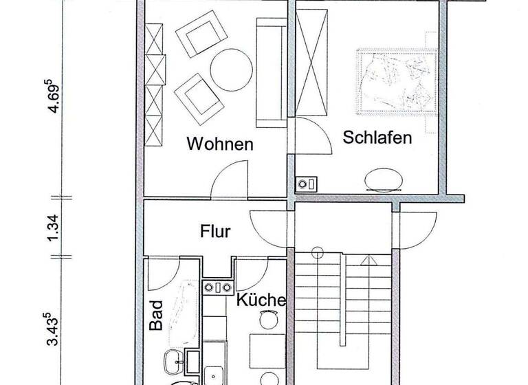 Wohnung zur Miete 272 € 2 Zimmer 45,3 m² frei ab 01.03.2026 Borna 04552