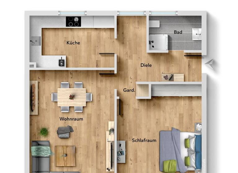 Wohnung zur Miete 680 € 2 Zimmer 67 m² 1. Geschoss Erkrath 40699