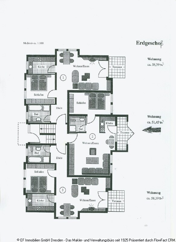 Terrassenwohnung zum Kauf 140.000 € 2 Zimmer 58,4 m²<br/>Wohnfläche EG<br/>Geschoss Am Weißiger Bach 37 Weißig (Am Weißiger Bach) Dresden 01328