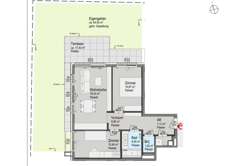 Wohnung zum Kauf - Erstbezug provisionsfrei 498.000 € 3 Zimmer 57,5 m² EG Wien 1140