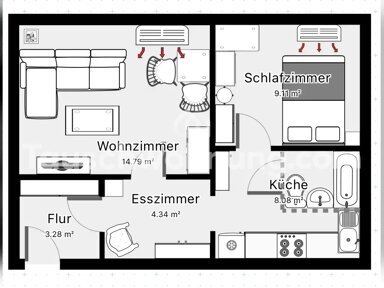 Wohnung zur Miete 700 € 2 Zimmer 47 m² EG Birkach - Süd Stuttgart 70599