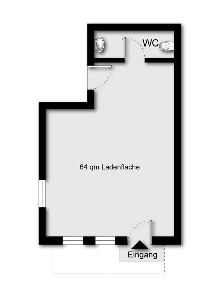 Laden zum Kauf 210.000 € 1 Zimmer 58 m²<br/>Verkaufsfläche Eisenbahnstrasse 2 Schliengen Schliengen 79418