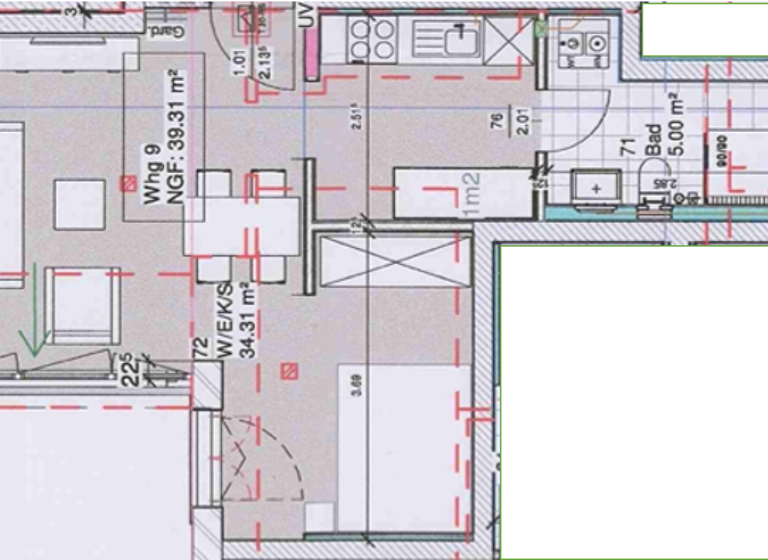 Studio zur Miete - Erstbezug 630 € 1 Zimmer 40 m² 2. Geschoss frei ab sofort Innenstadt Trier 54290