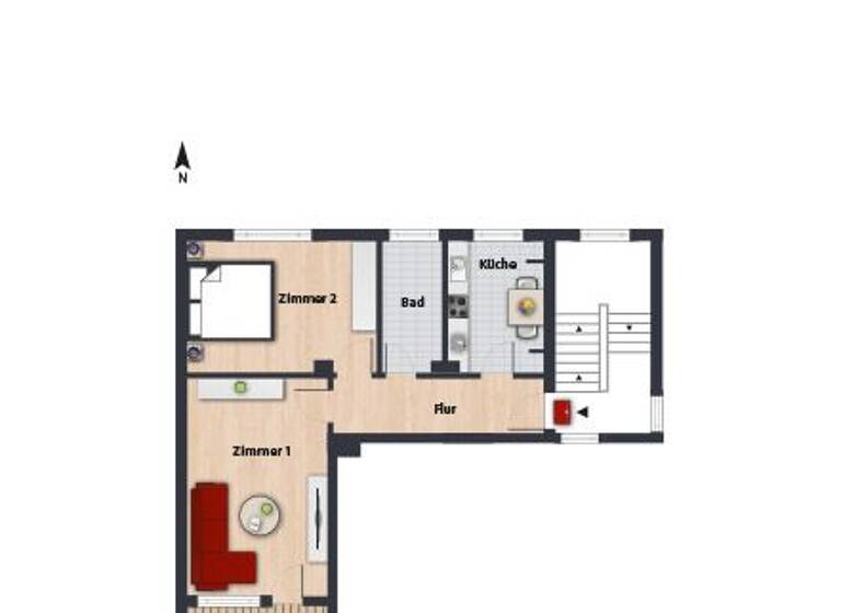 Wohnung zur Miete 445 € 2 Zimmer 57 m² 1. Geschoss frei ab 01.06.2026 Schlehenweg 7 Laagberg Wolfsburg 38440