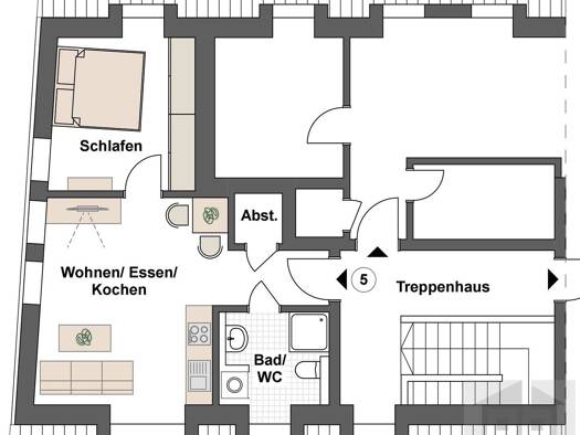 Wohnung zur Miete 450 € 2 Zimmer 34 m² 2. Geschoss frei ab 01.03.2026 Alte Poststr. 13 Ansbach 91522
