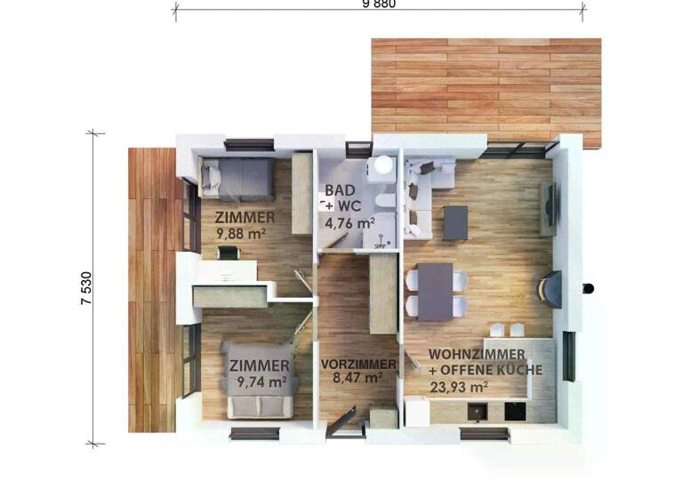 Haus zum Kauf 137.650 € 3 Zimmer 59,8 m²