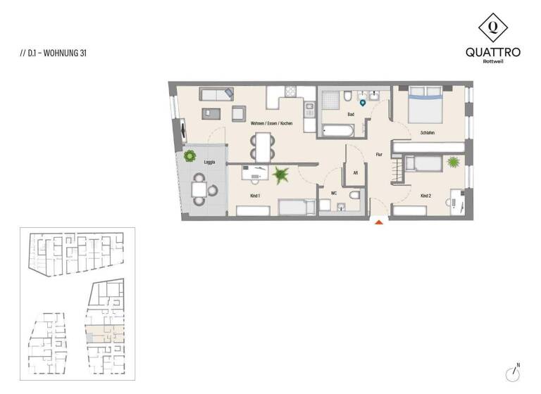 Wohnung zum Kauf - Erstbezug 409.000 € 4 Zimmer 89,7 m² EG Rottweil 78628