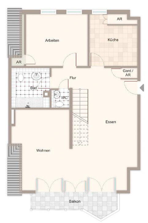 Maisonette zur Miete 1.590 € 4 Zimmer 116,3 m²<br/>Wohnfläche 4.<br/>Geschoss ab sofort<br/>Verfügbarkeit St. Johannis Nürnberg 90419